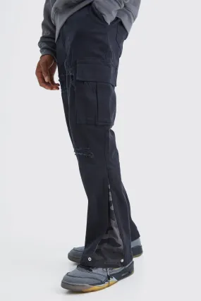 Straight Leg Flare Camo Rip And Repair Pants