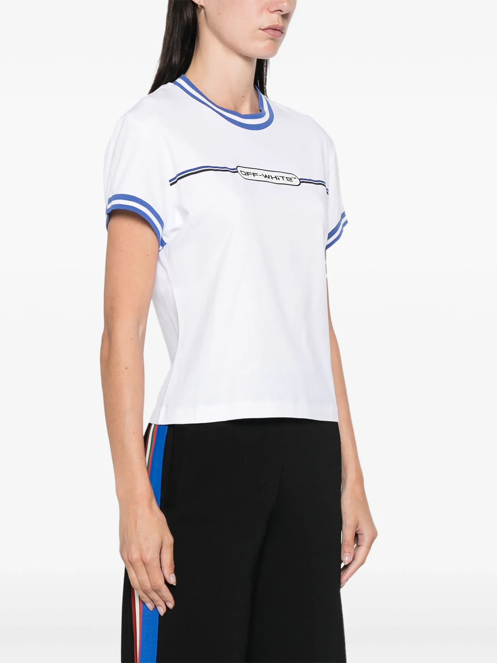 striped 90s logo-print T-shirt