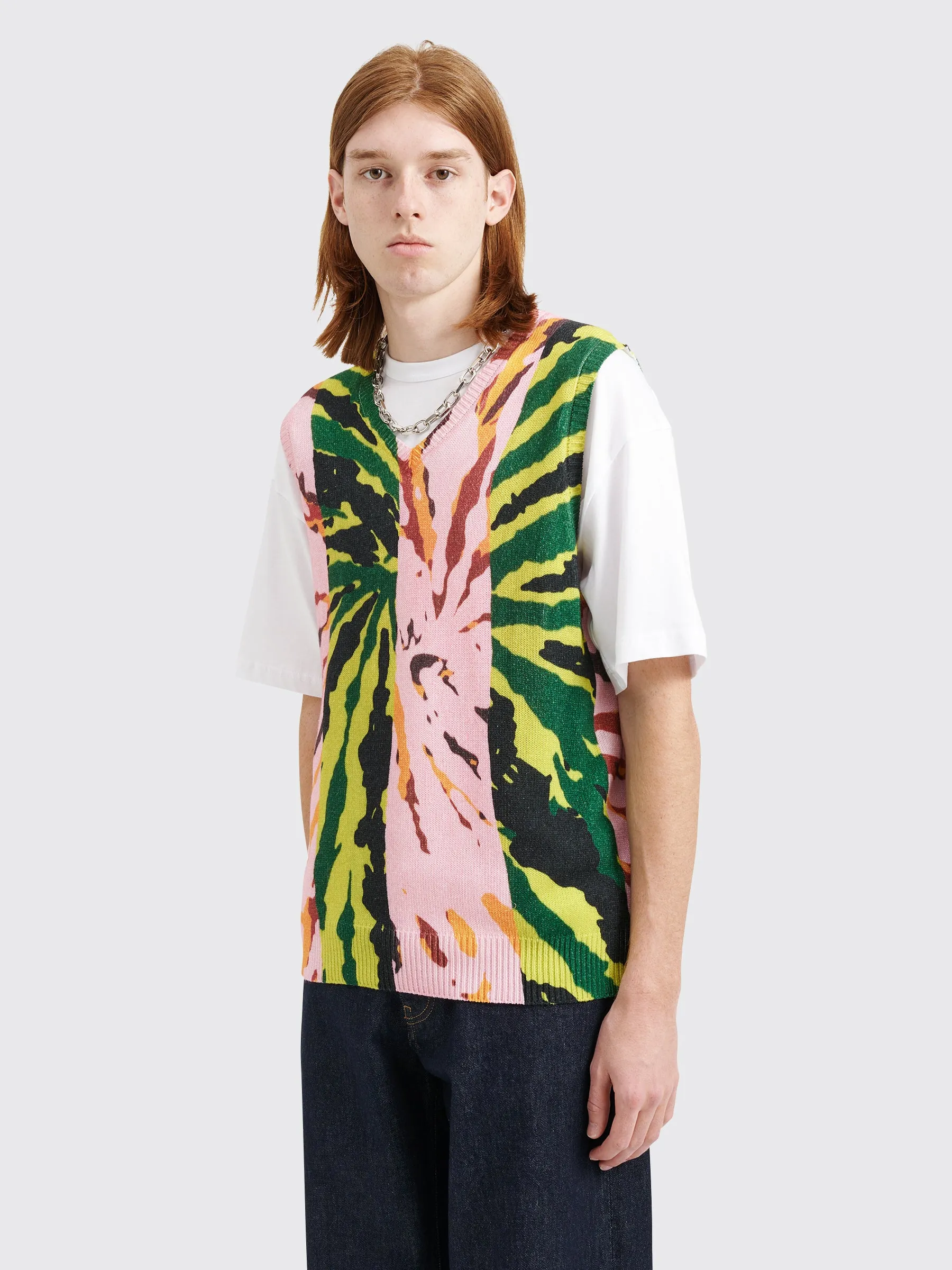 Stüssy Printed Sweater Vest Pink