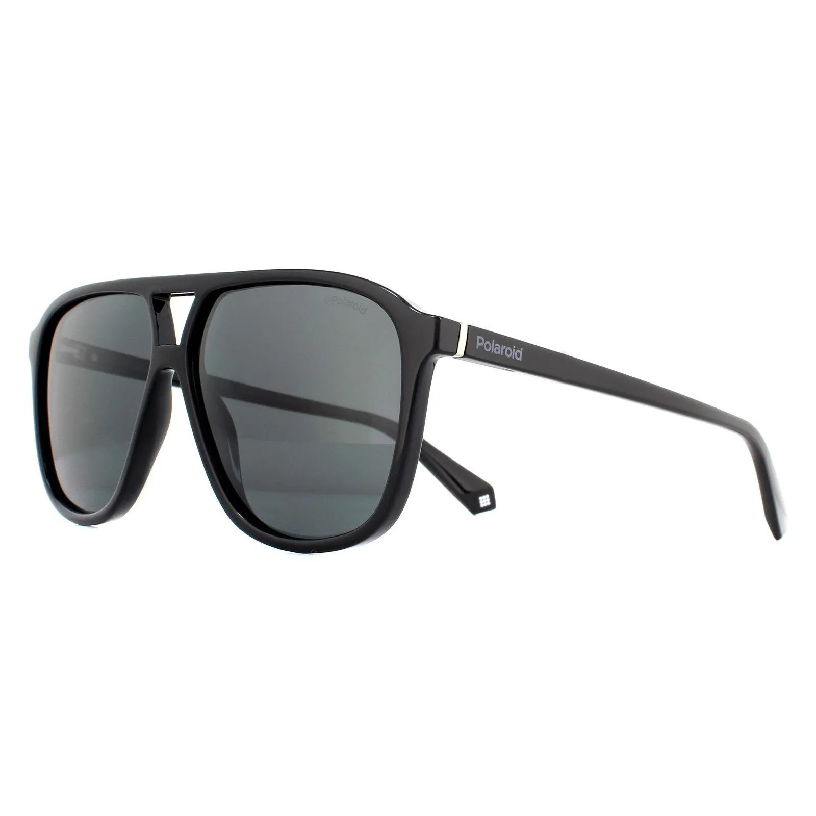 Sunglasses | Aviator Black Grey Polarized Sunglasses | Polaroid