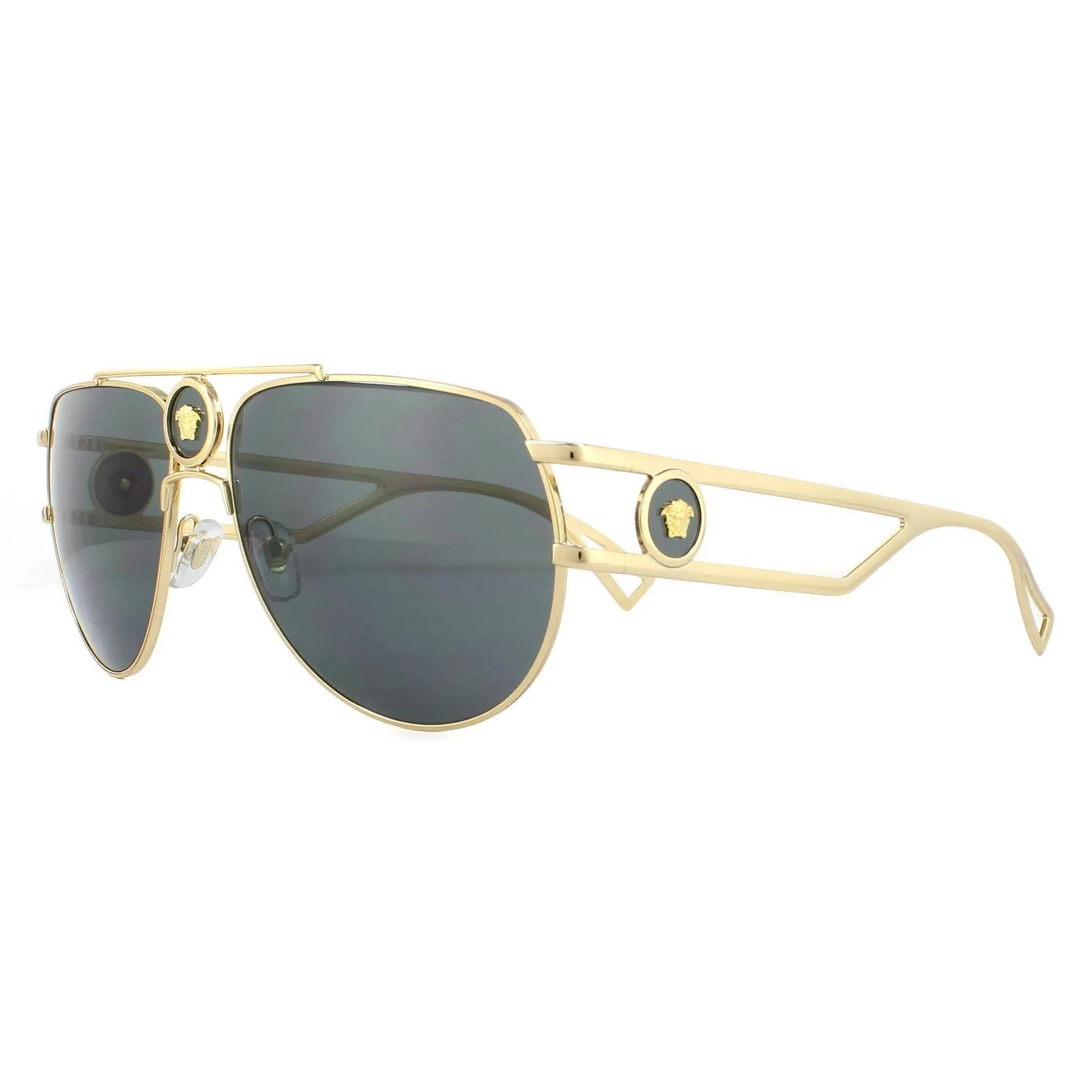 Sunglasses | Aviator Gold Grey Sunglasses | Versace