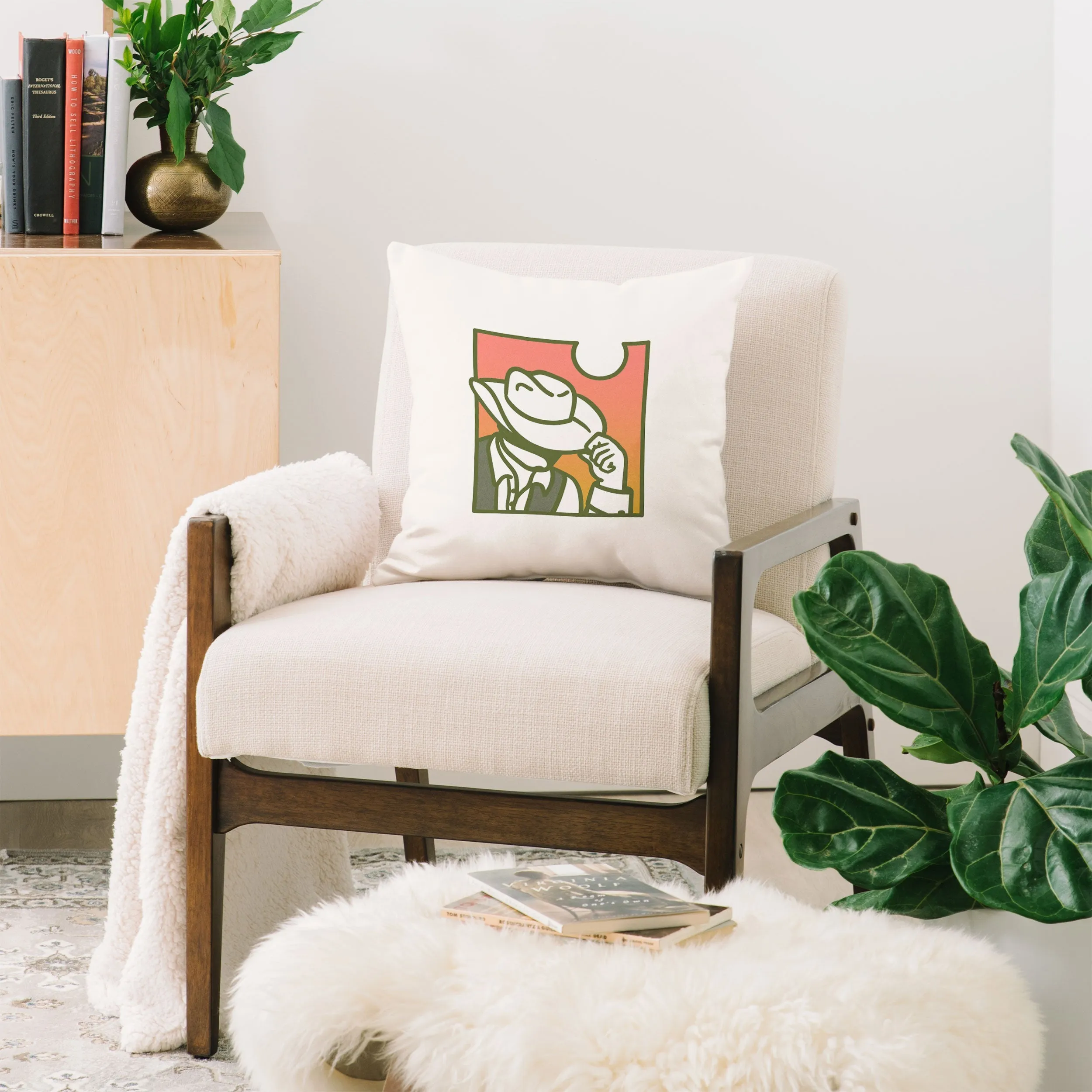 Sunset Cowboy Indoor / Outdoor Throw Pillows (DS) DD