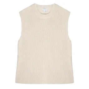 Sunspel Womens Sleeveless Jumper Ecru