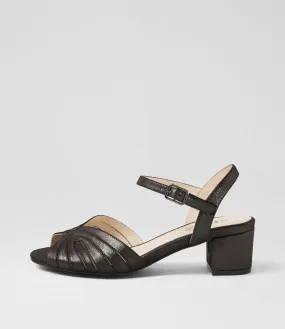 SUPERSOFT Clair Black Shimmer Suede Sandals