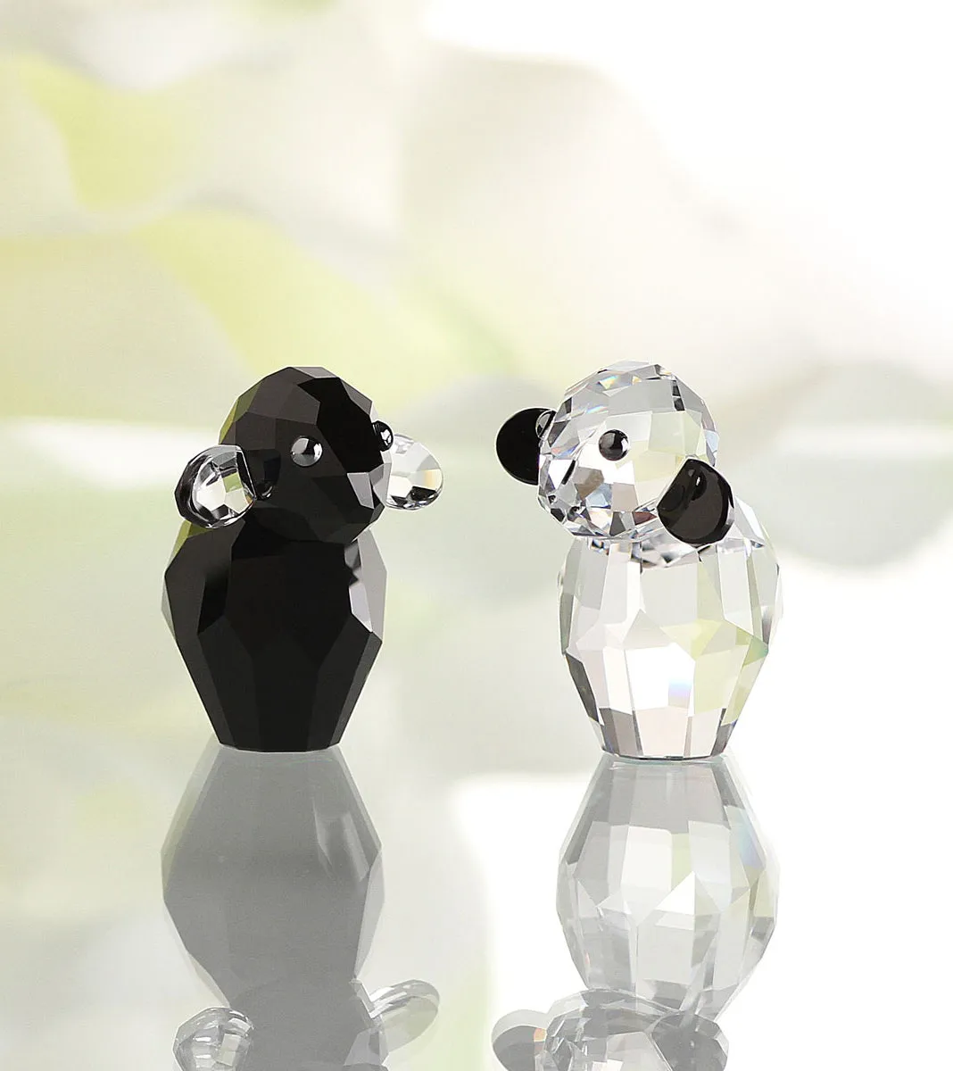 Swarovski Black&Clear Crystal Figurines Pair Of Sheep PIONEER EBONY & IVORY #5268844