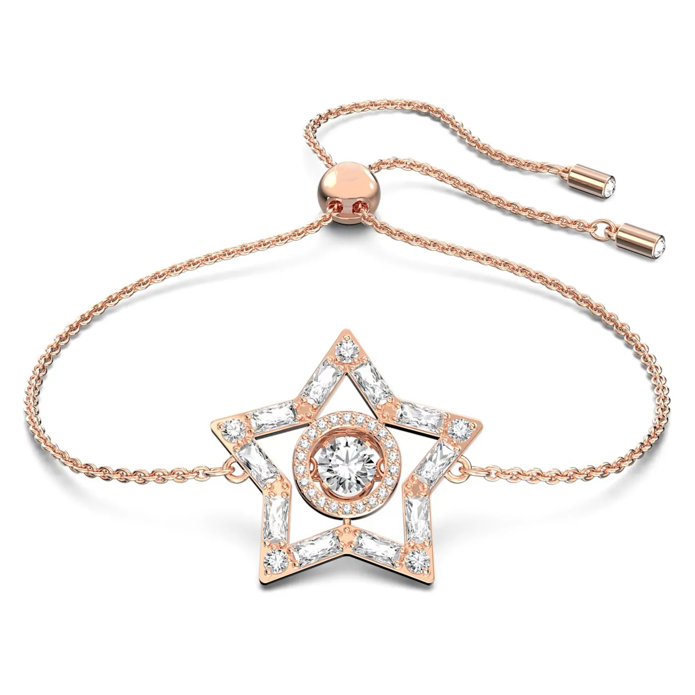 SWAROVSKI Stella bracelet Star, White, Rose-gold tone plated 