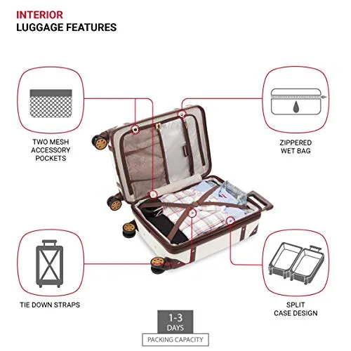 SwissGear 7739 Trunk, Hardside Spinner Luggage, Carry-On - White