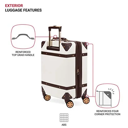 SwissGear 7739 Trunk, Hardside Spinner Luggage, Carry-On - White