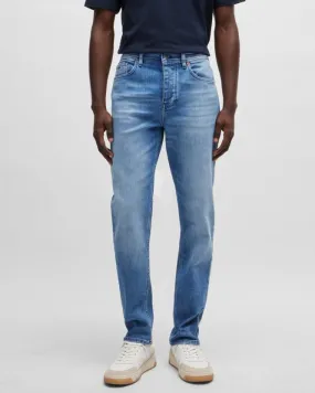 Taber BC-C Mens Tapered Fit Jeans in Bright Blue Comfort-Stretch Denim NOS
