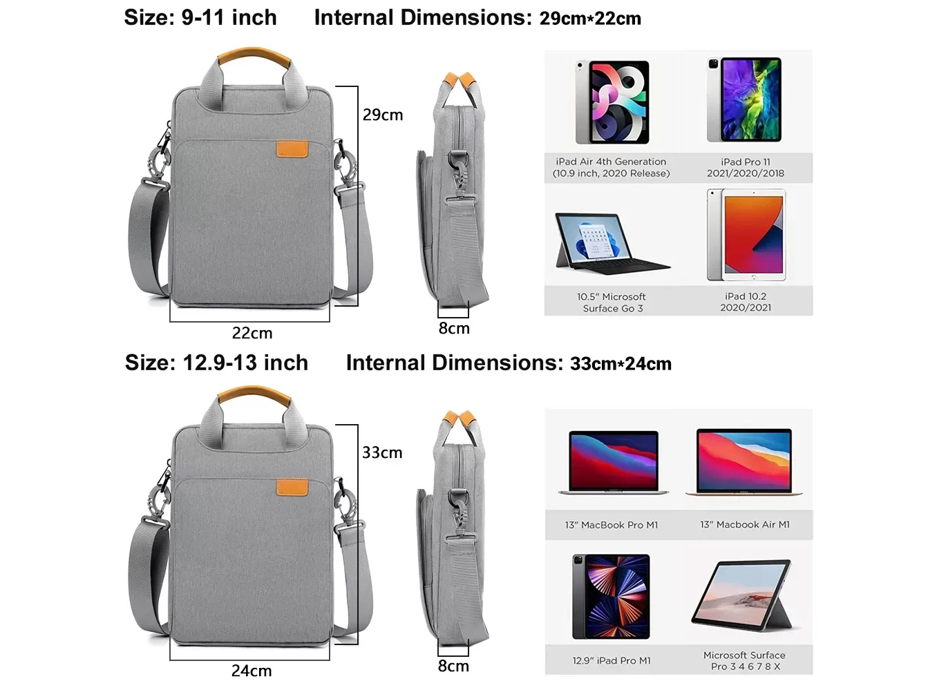 Tablet Handbag Crossbody Bag For Samsung Tablet S7 S8 Plus A7 A8 9.7 13 Inch Bag For IPad Air Pro 12.9 Tablet Case Storage Bag| 