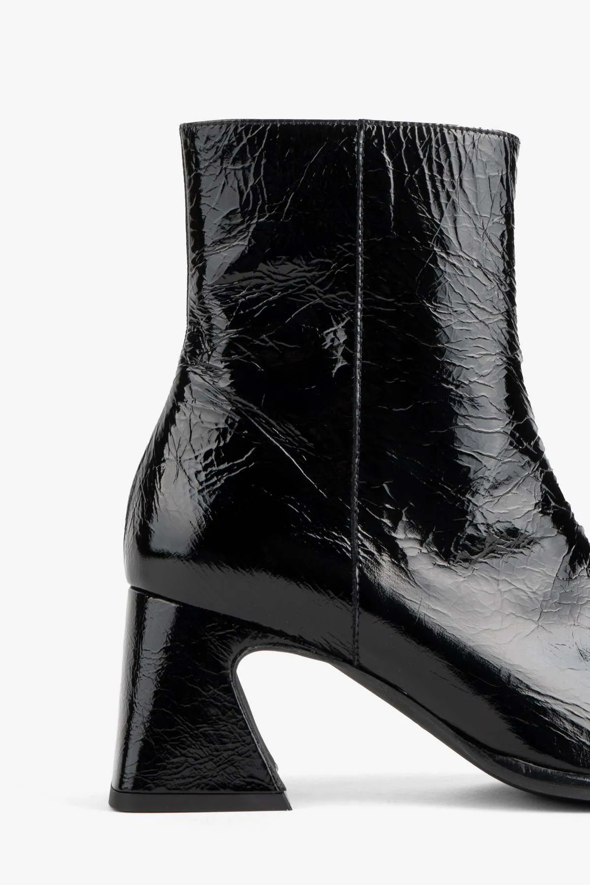 TAFFY PATENT LEATHER HEELED BOOT - OLIVE/WHISKEY/BLACK