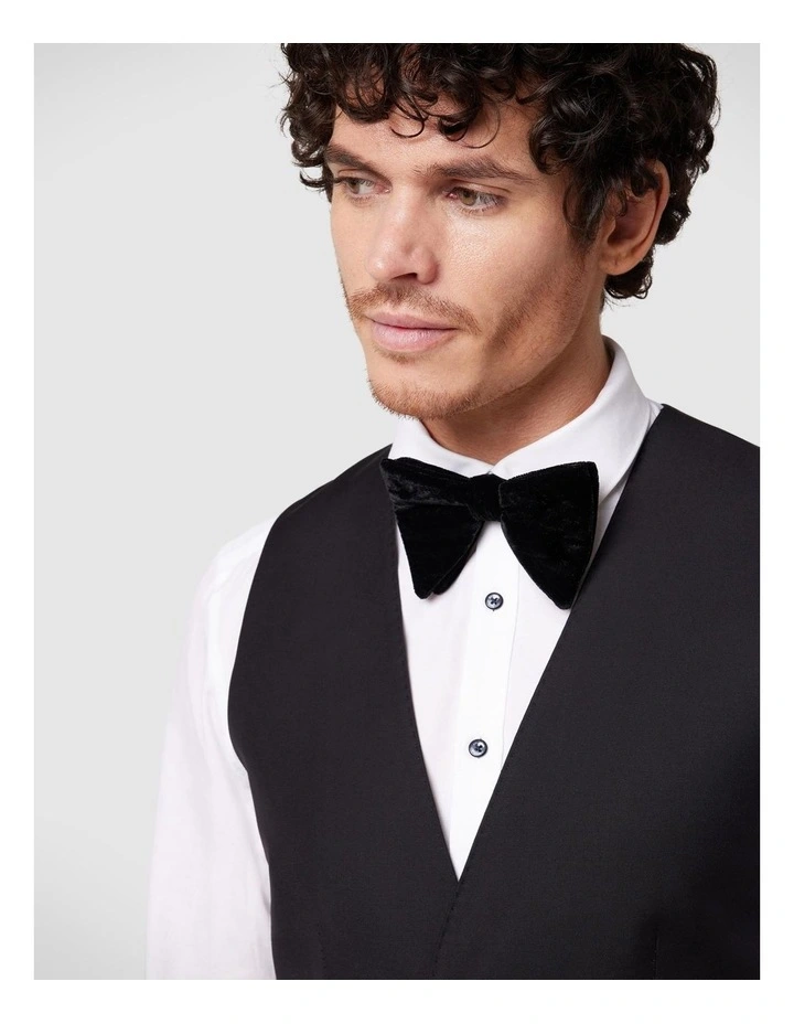 Tailored Tie Vest in Black Chintz