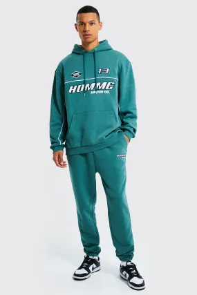 Tall Oversized Applique Motorsport Tracksuit