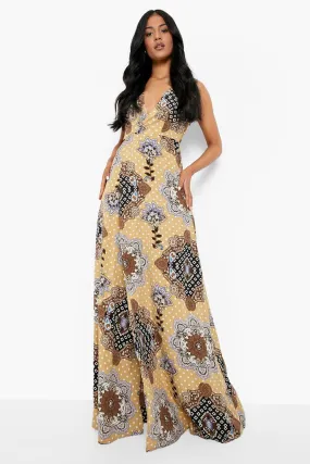 Tall Paisley Wrap Tie Maxi Dress