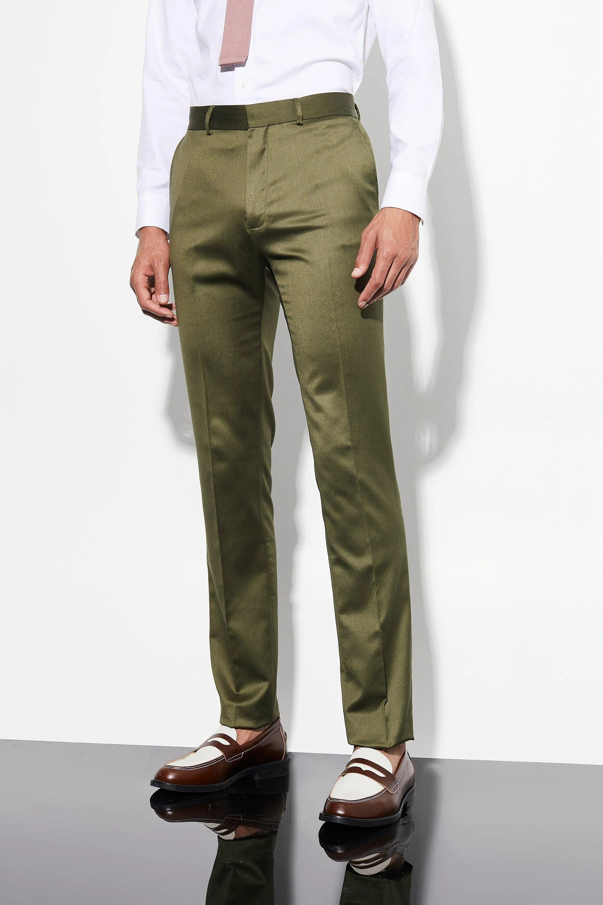 Tall Skinny Satin Suit Trousers