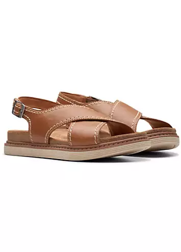 Tan Leather Arwell Sling Sandals by Clarks | Look Again