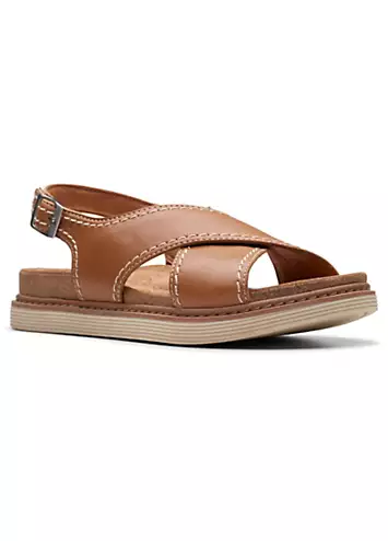 Tan Leather Arwell Sling Sandals by Clarks | Look Again