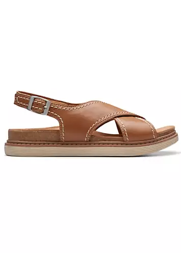 Tan Leather Arwell Sling Sandals by Clarks | Look Again