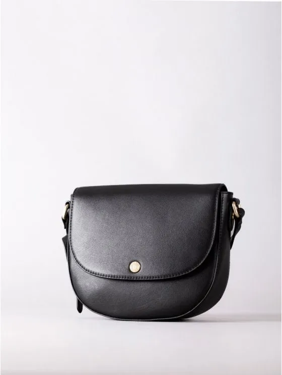 Tarnbeck Leather Saddle Bag in Black