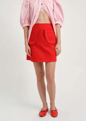 Tate Skirt - Red Twill