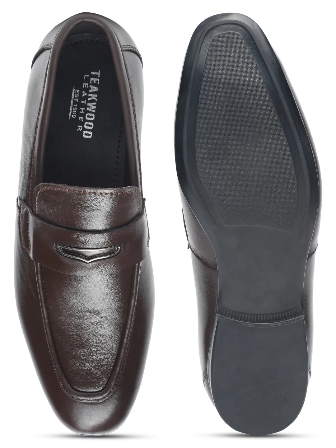 Teakwood Leather Men Black Solid Leather Formal Slip-On