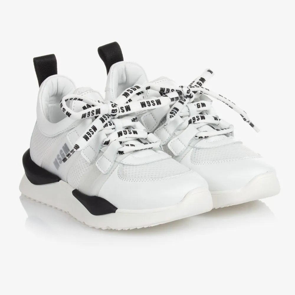 Teen White & Black Trainers