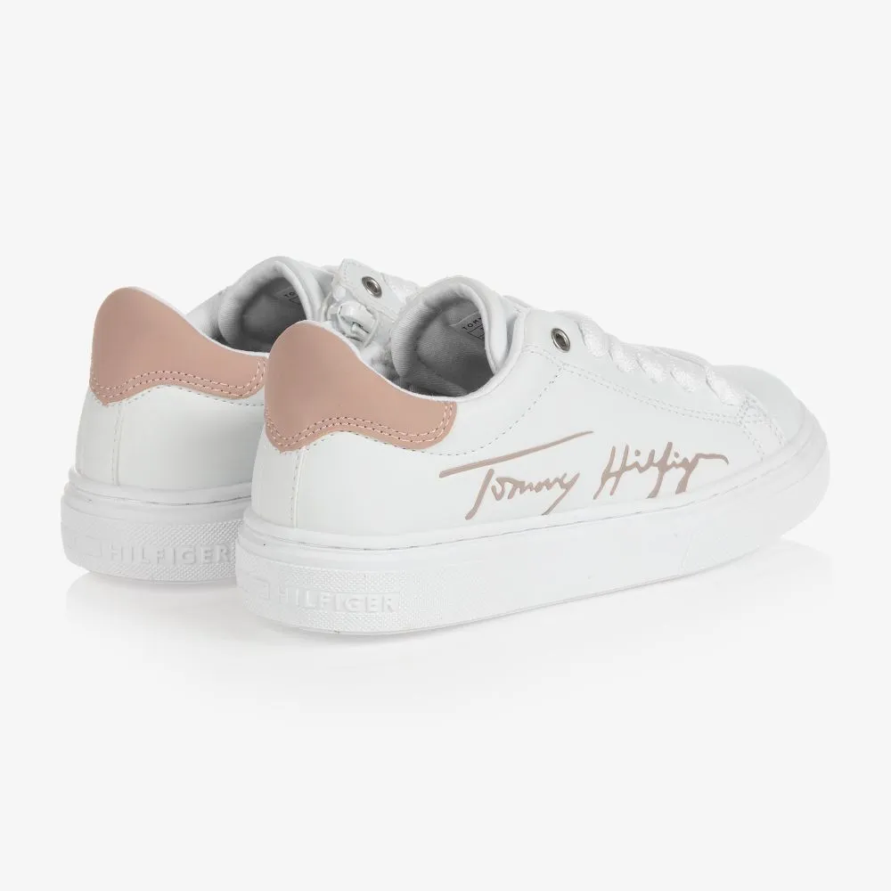 Teen White & Pink Trainers