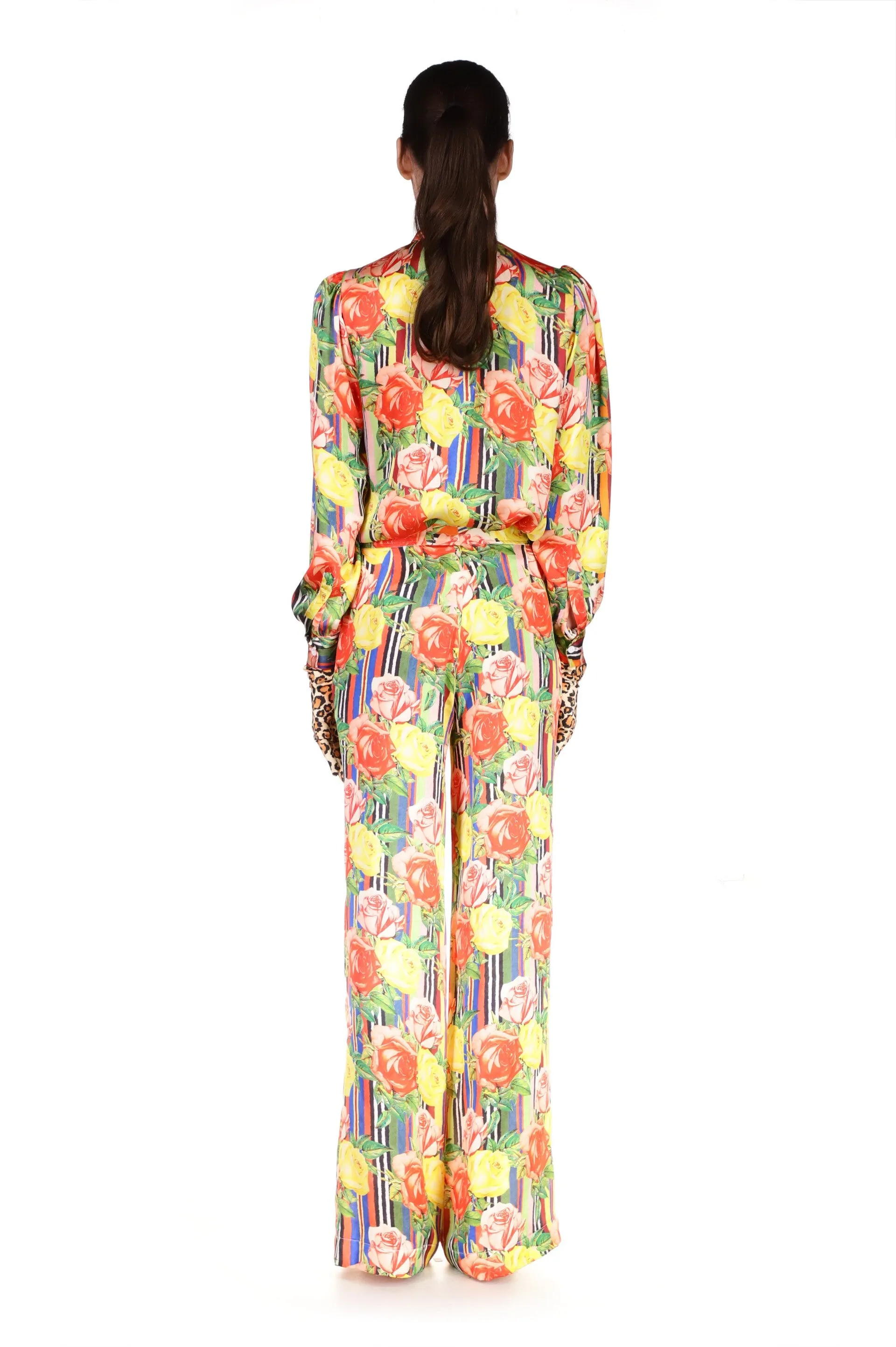 'Tequila Sunrise Roses' Wide Leg Pants
