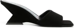 The Attico Cheope 75mm suede mules Black