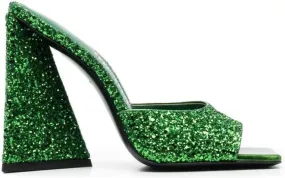 The Attico Luz 105mm glitter sandals Green