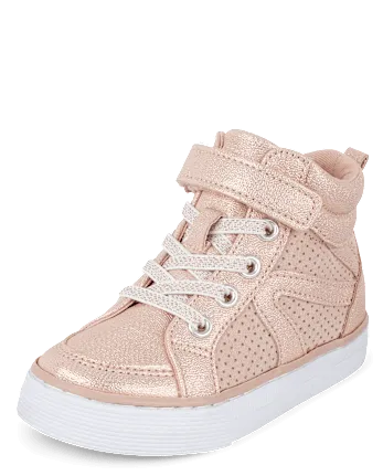 The Children's Place Toddler Girls Glitter High Top Sneakers