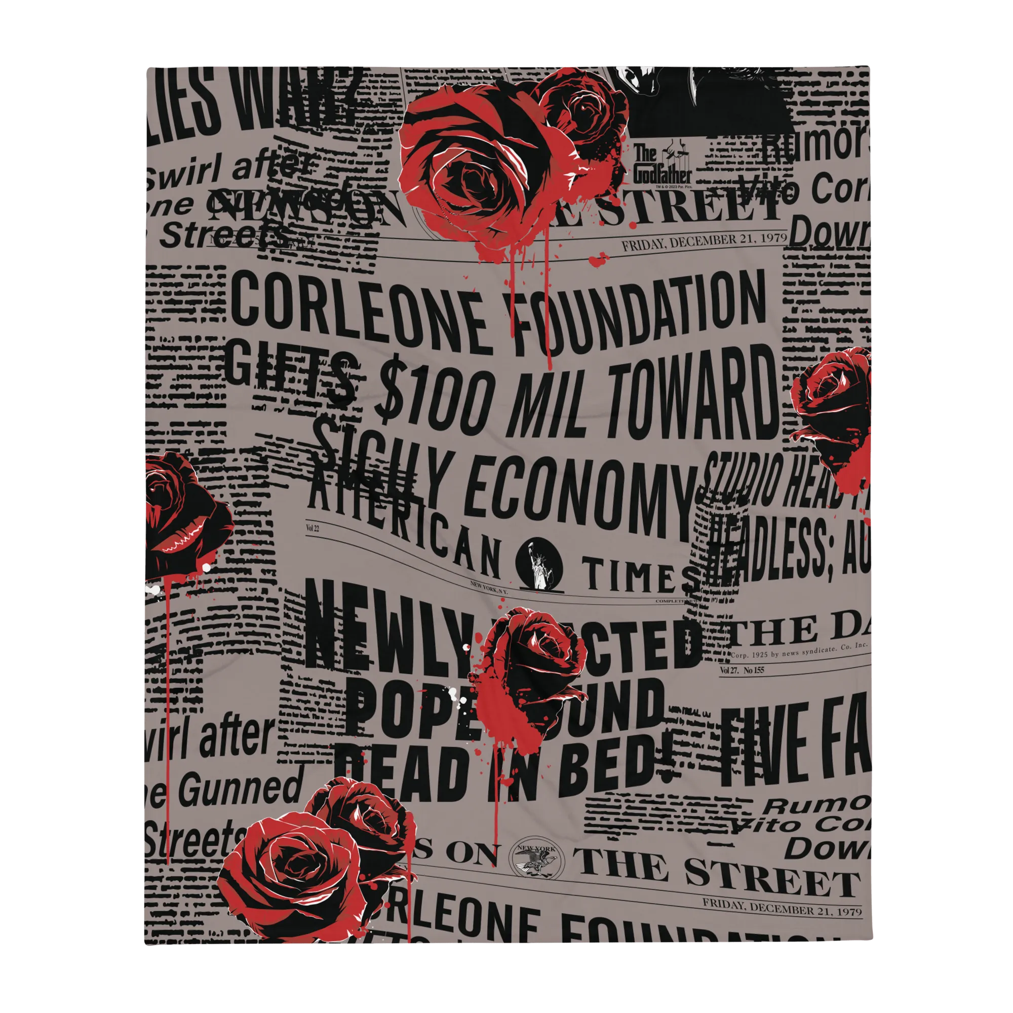 The Godfather Newspaper Throw Blanket