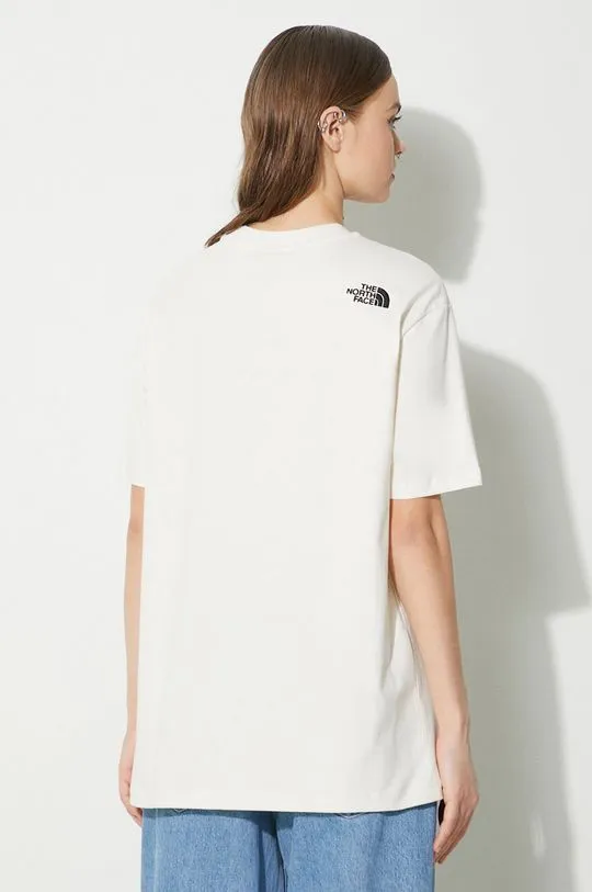 The North Face cotton t-shirt W S/S Essential Oversize Tee women’s beige color NF0A87NQQLI1