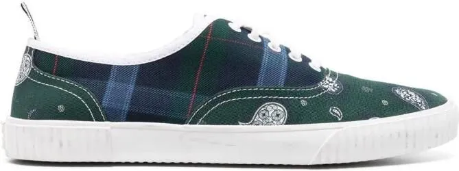 Thom Browne Heritage mix-print cotton sneakers Green