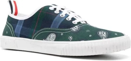 Thom Browne Heritage mix-print cotton sneakers Green