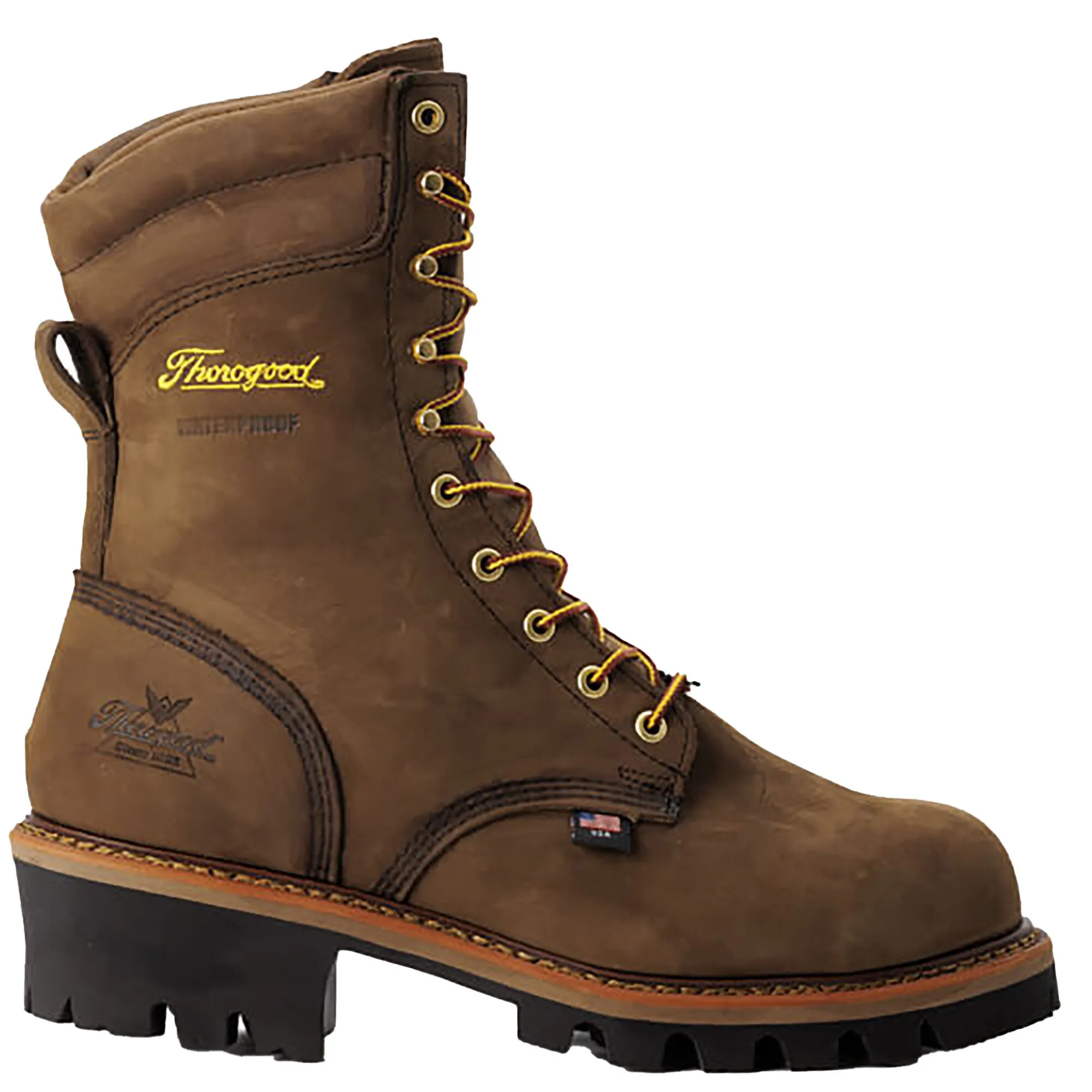 Thorogood Men's Logger Series 9″ Brown Stud Horse Waterproof Work Boot