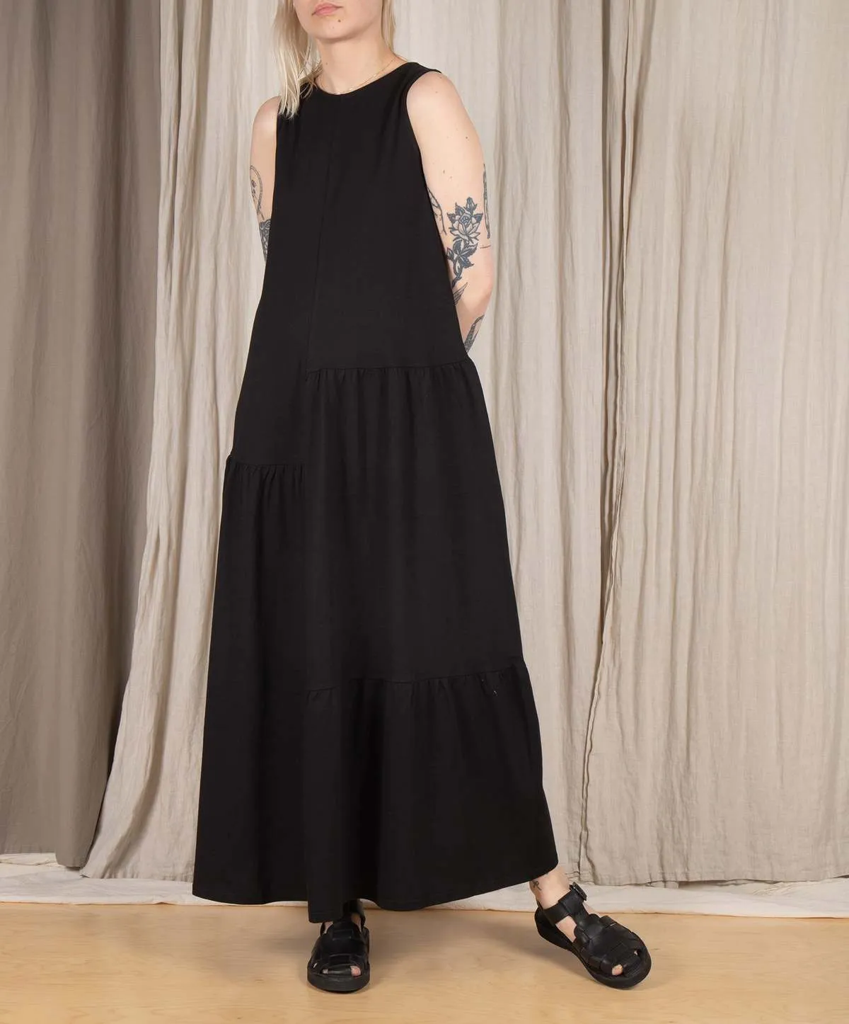 Tier Tank Dress - Black