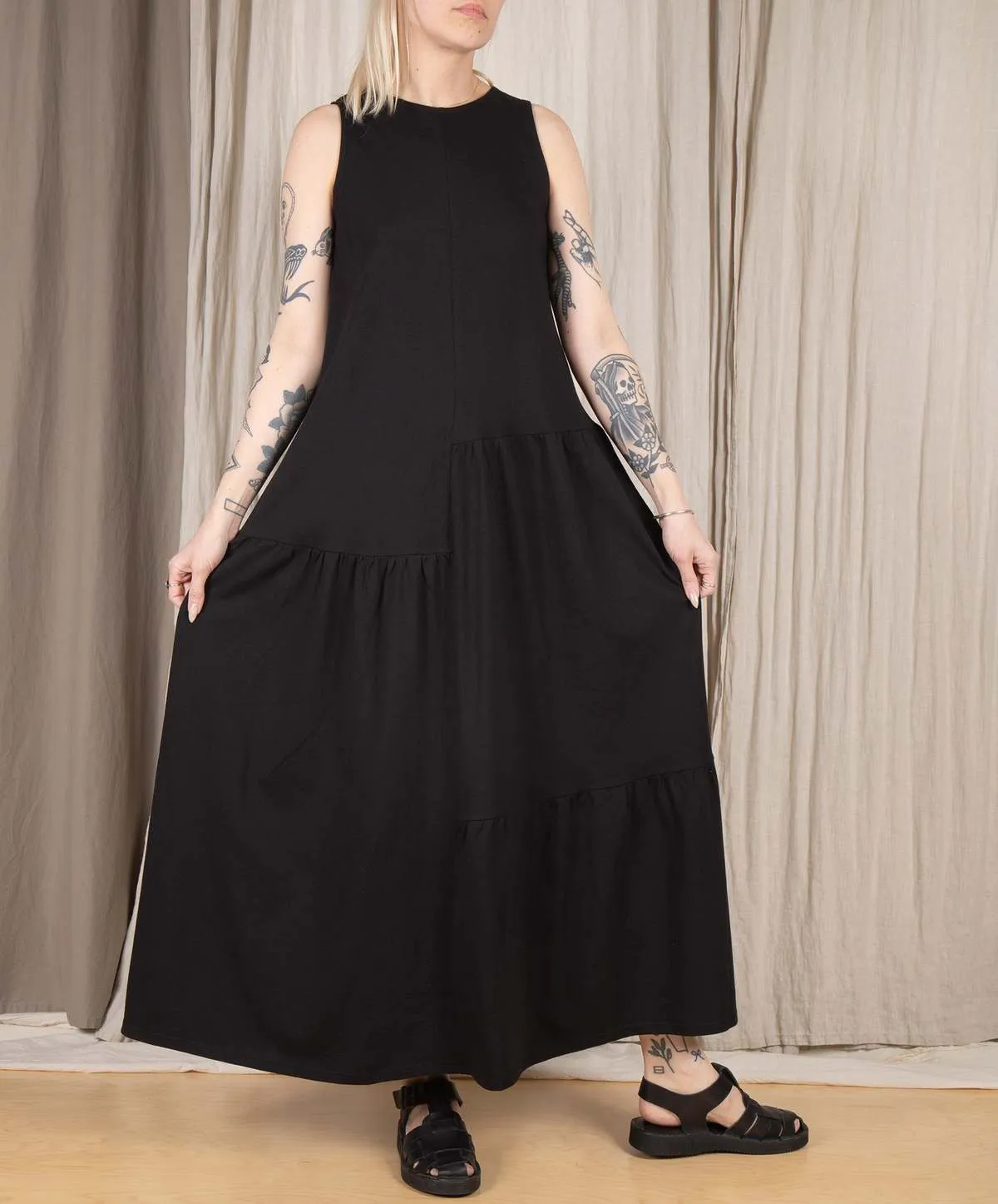 Tier Tank Dress - Black