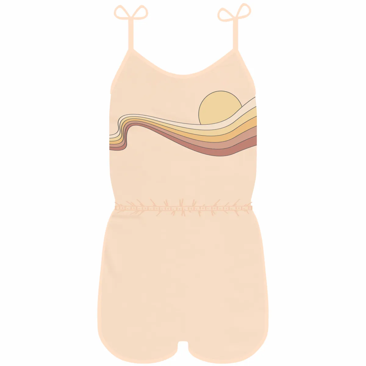 Tiny Whales Golden Era Romper Faded Pink