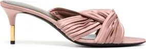 TOM FORD knot-detail 75mm pleated mules Pink