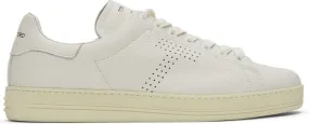 TOM FORD Off-White Grained Leather Warwick Sneakers