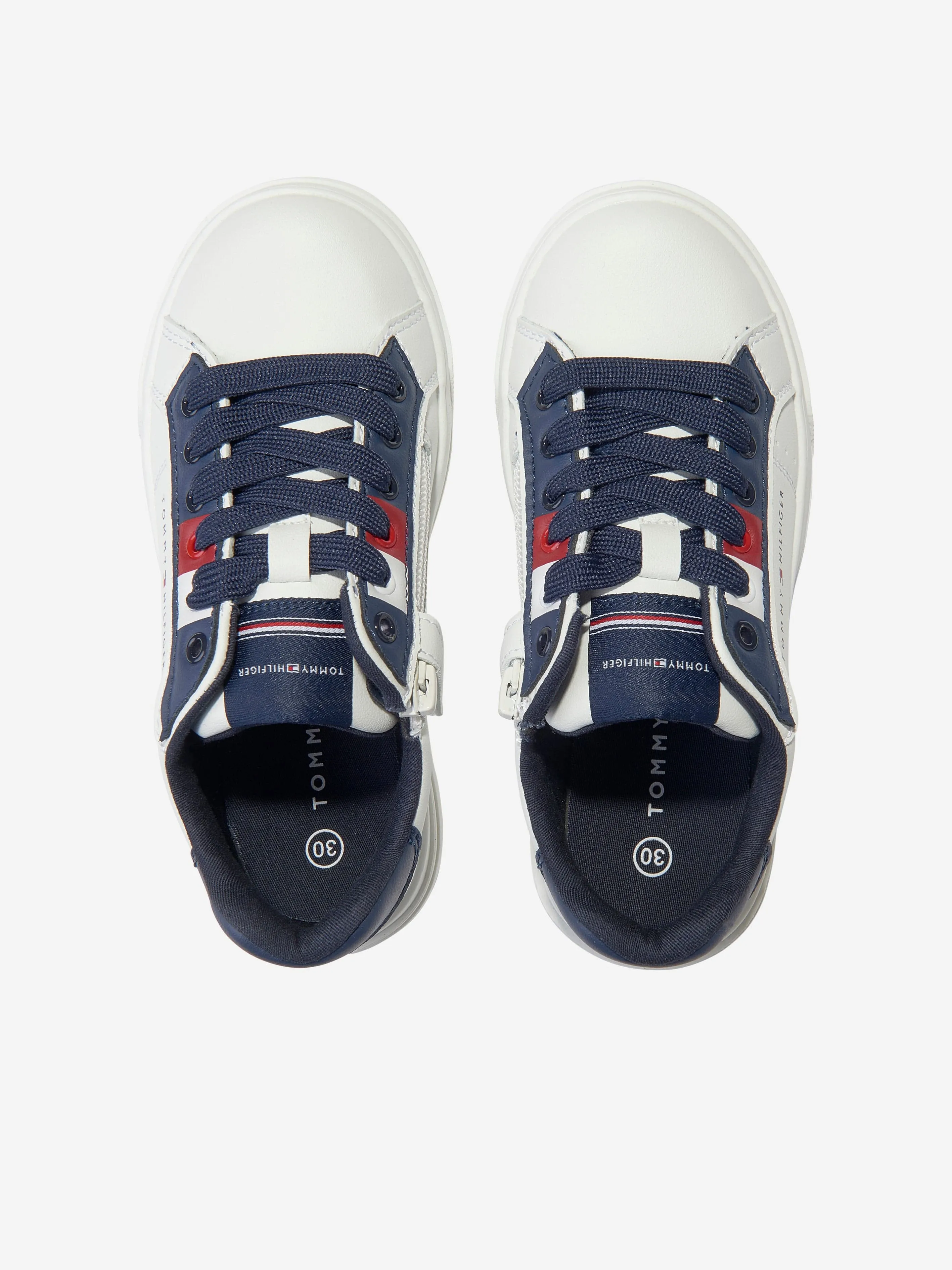 Tommy Hilfiger Boys Low Cut Lace-Up Trainers in White