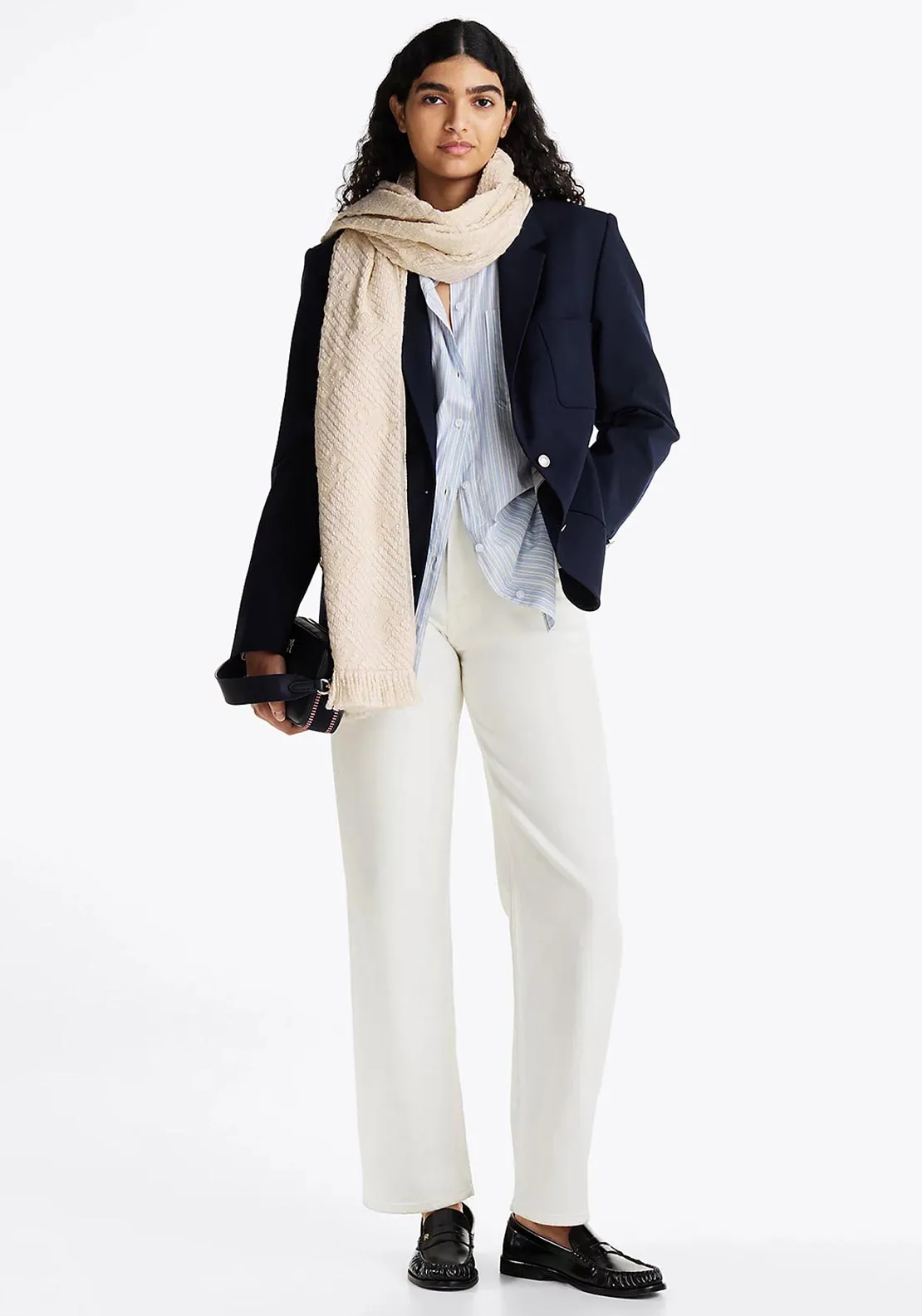 Tommy Hilfiger Chic Wool Blend Scarf, Cream