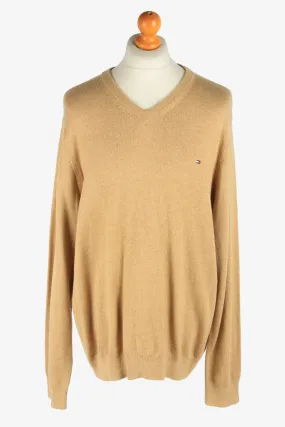 Tommy Hilfiger V Neck Jumper Pullover 90s Coffee XXL - Pepper Tree London