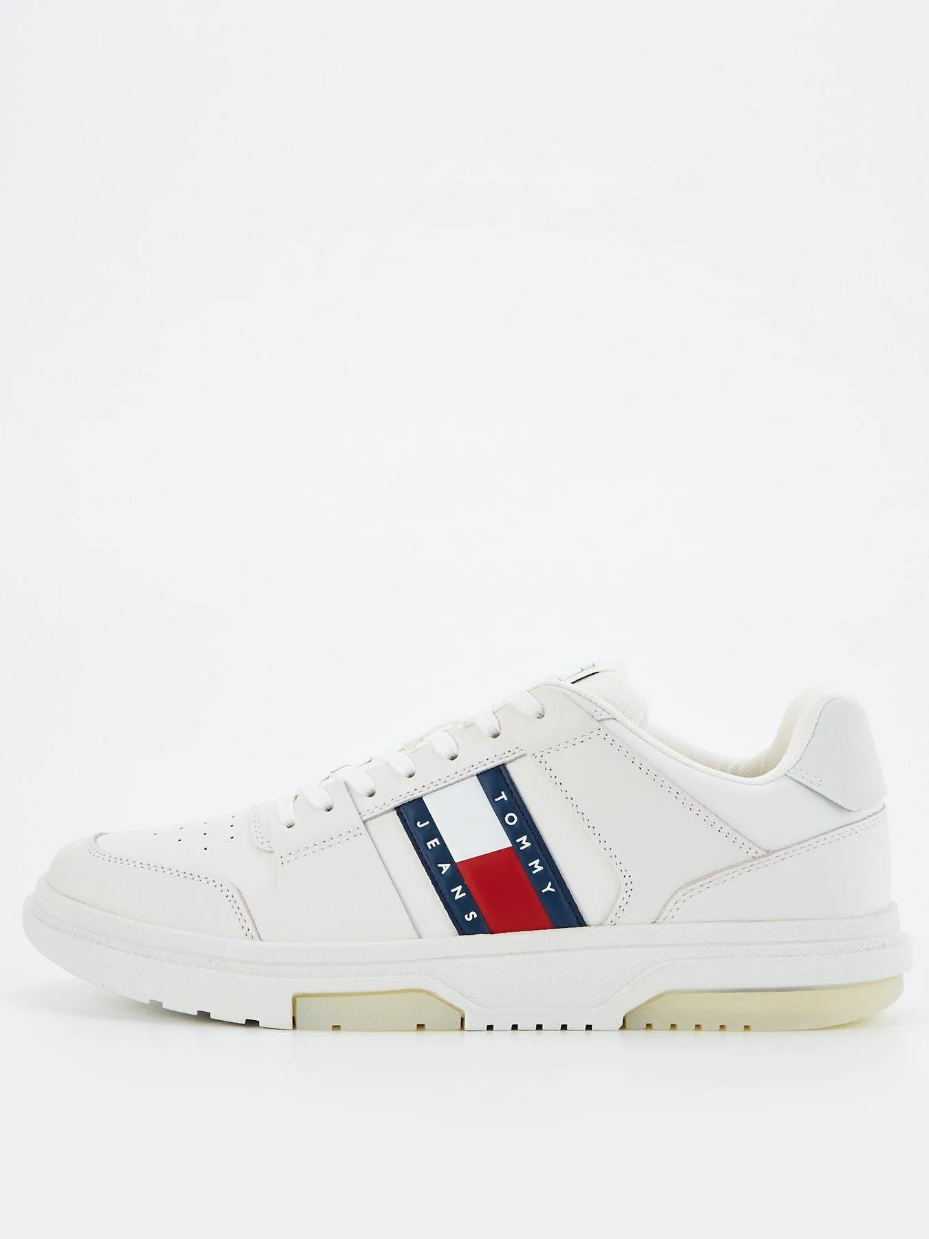 Tommy Jeans The Brooklyn Flag Stripe Leather Essential Sneakers - Cream