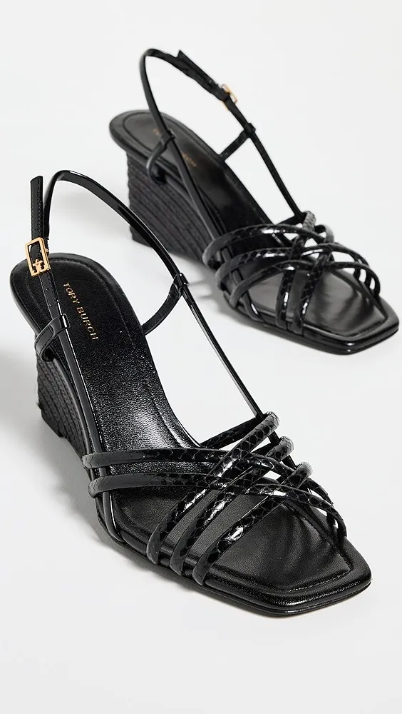 Tory Burch   Multi Strap Wedge Sandals 75mm 