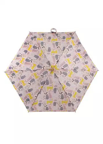Totes Eco-Brella® Compact Round Dotty Cat Umbrella | Kaleidoscope