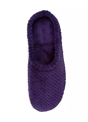 Totes Isotoner Ladies Popcorn Terry Navy Mule Slipper | Grattan