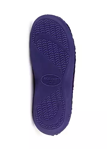 Totes Isotoner Ladies Popcorn Terry Navy Mule Slipper | Grattan