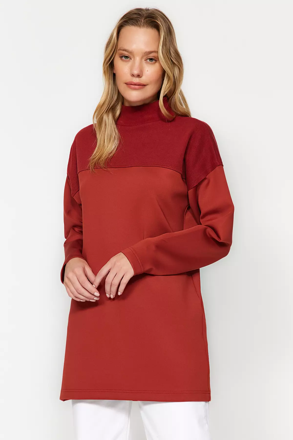 Trendyol MODEST Color Block Knitted Tunic